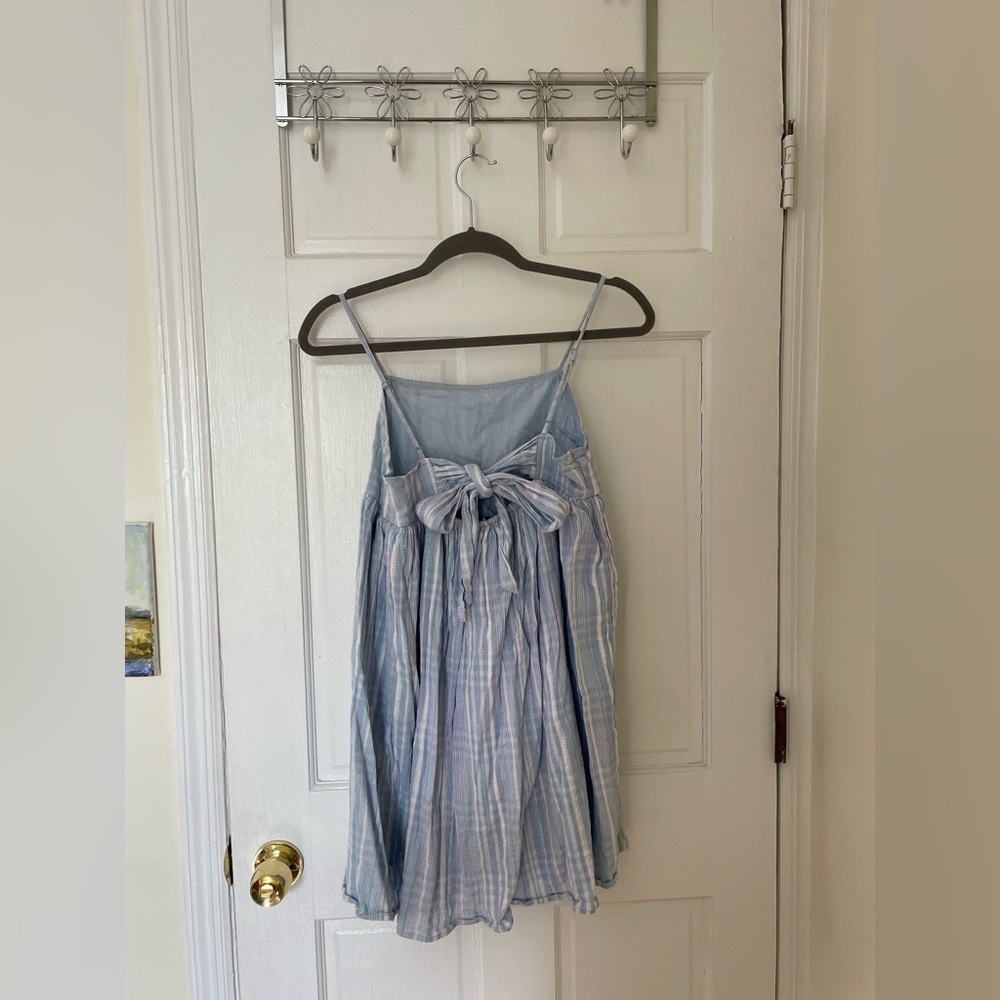 American Eagle White and Blue Dress